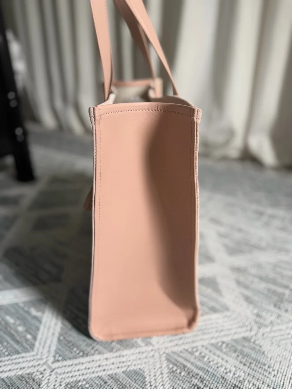 Balmain Medium Suede B-Army Tote in Neutral Rose